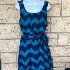Lily Rose Maxi Dress Zig Zag Blue & Teal XL
